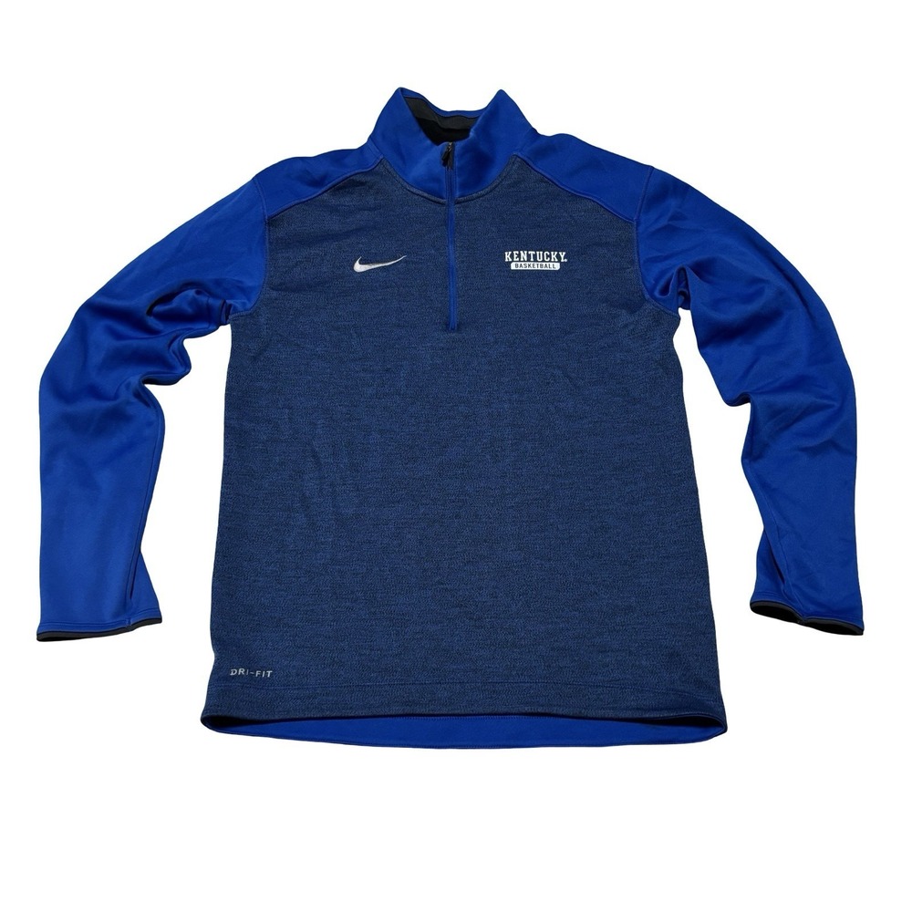 Nike Dri-Fit Men's Kentucky Wildcats Basketball 1/4 Zip Pullover Blue Sm 19 x 28